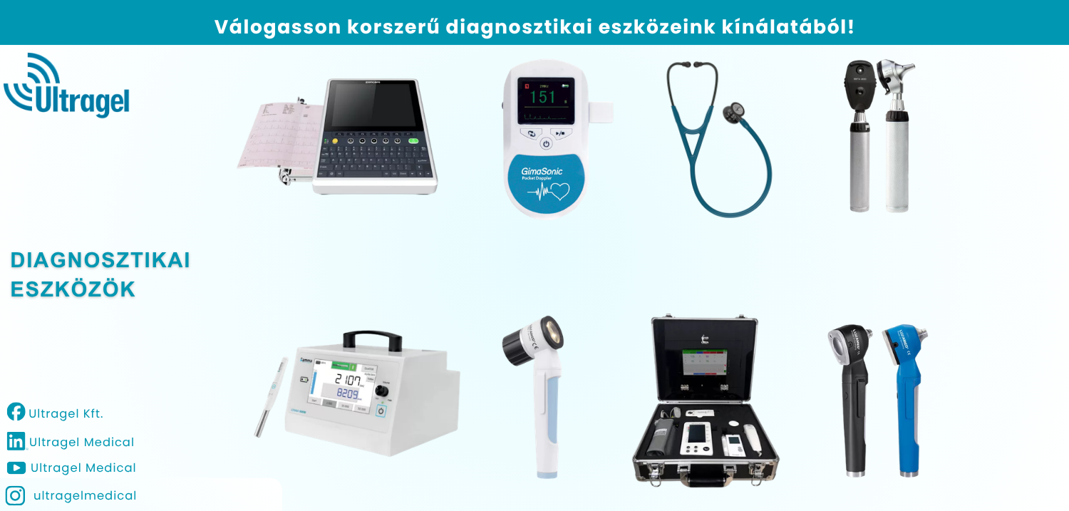 Ultragél orvostechnikai készülékek