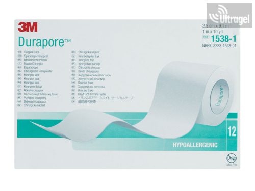 3M Durapore műselyem ragtapasz 2.5cm x 9,1m  1538-1