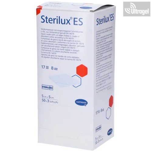 Steril hajtogatott mull lap 5x5cm; 8rtg., 50x3db Hartmann Sterilux® ES 