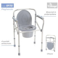   Szoba WC, Toalett szék / Tusolószék - összecsukható, 130kg