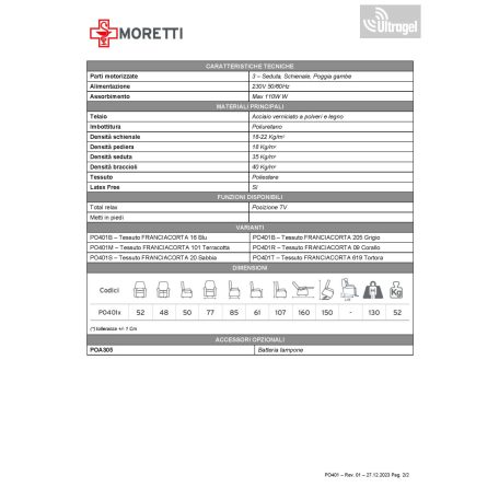 Betegkiültető motoros relax fotel NINFEA