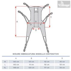 Betegemelő heveder FEJTÁMASZTÓVAL - 250kg, IM120