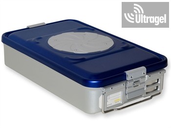 Sterilization box with 2 valves, blue, perforated (465x280x100 /135/150/200mm) - Barrier