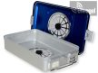 Sterilization box, 2 valves, blue, perforated (465x280x100 /135/150/200mm)