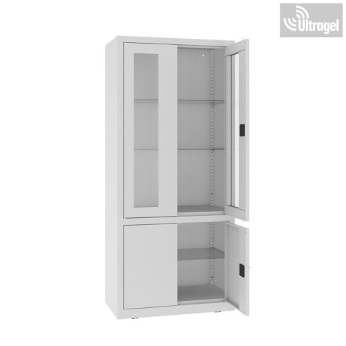 Műszerszekrény fém 2-2 ajtós - 180x80x43,5 cm