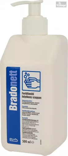 BradoNETT - fertőtlenítő folyékony szappan PUMPÁVAL - 500 ml       
