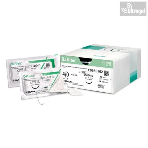Varrófonal Dafilon kék 4/0 (1,5) DS19 tűvel, NEM felszívódó, 75 cm, vágott - C0935204 