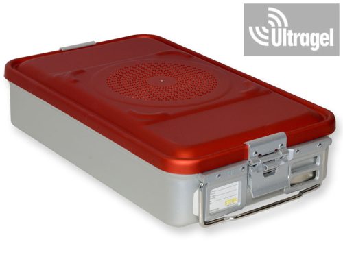 Sterilization box with 1 valve, red (465x280x100 /150mm)