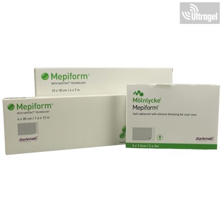 Mölnlycke Mepiform® 4 x 30cm - hegesedés csökkentő szilikon kötszer (5db)
