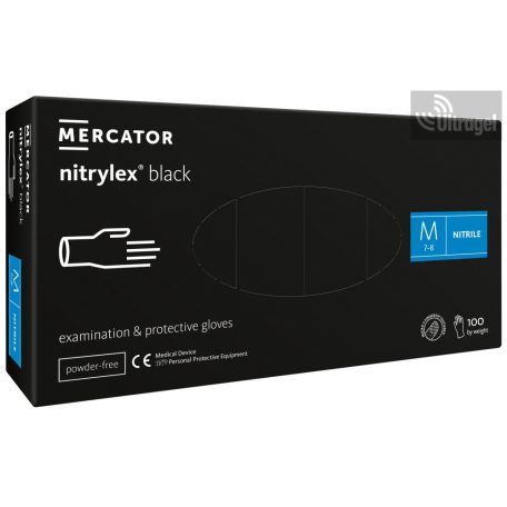Mercator nitrylex® black- PÚDERMENTES NITRIL vizsgálókesztyű, fekete