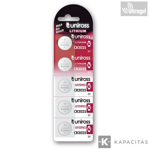 Uniross CR2025 gomb elem 3V 