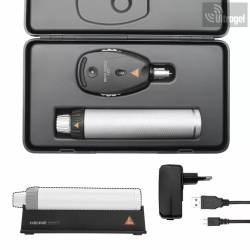 Heine Beta 200S - 3.5V LED oftalmoszkóp USB töltővel, asztali tartóval - C-261.28.388