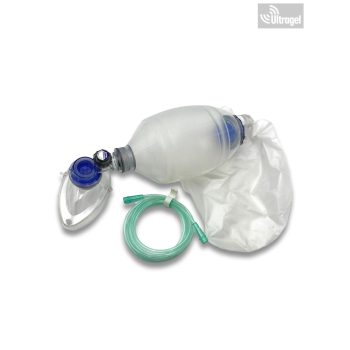   Lélegeztető ballon felnőtt, szilikon + Nr.5 szilik maszk + reserv. zsák + nyomáscs. szelep + oxigén cső