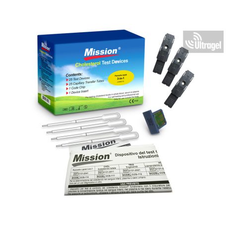 MISSION 3in1 (CHOL,HDL, TRYGL) test cassette (25pcs)