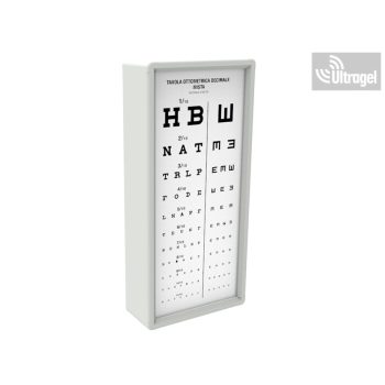   Kettessy Látásvizsgáló VÍZUS tábla - 2 oszlopos, 3m, BETŰS/VILLÁS
