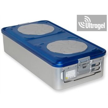   Sterilization box with 4 valves, blue, perforated (580x280x100/135/150/200mm) - Barrier