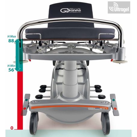 Betegtoló kocsi, HYDRAULIKUS, 4 részes Givas Slim - 300kg