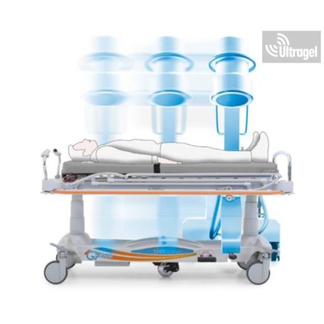 Betegtoló kocsi, HYDRAULIKUS, 4 részes Givas Slim - 300kg