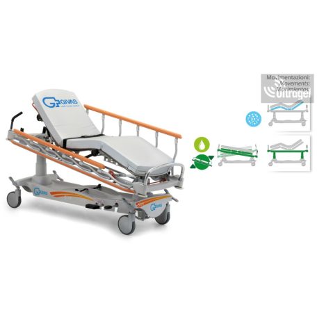 Betegtoló kocsi, HYDRAULIKUS, 4 részes Givas Slim - 300kg