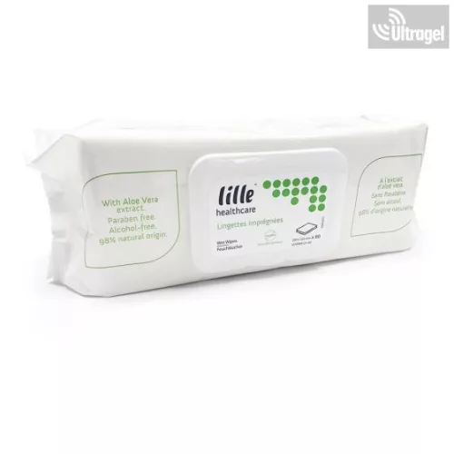 Lille, Aloe tartalmú nedves törlőkendő - 80db