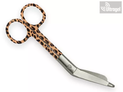 Kötszervágó olló leopárd mintás - 14cm