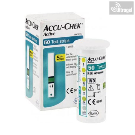 Tesztcsík Glucose Roche Accu Check Active vércukormérőhöz - 50db