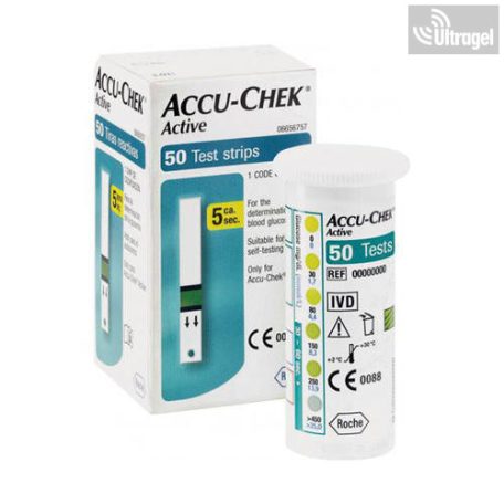 Test strip for Glucose Roche Accu Check Active blood glucose meter - 50pcs