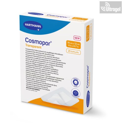 Cosmopor® Transparent 10x12 cm; 25 db steril filmkötszer sebpárnával