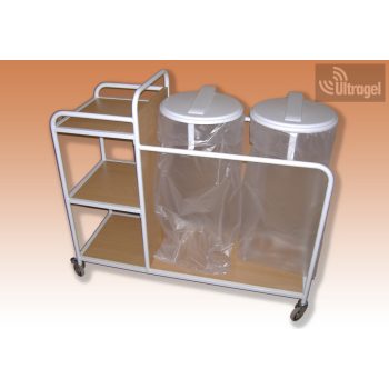 Szennyesgyűjtő és ágyazó kocsi 3 zsákos