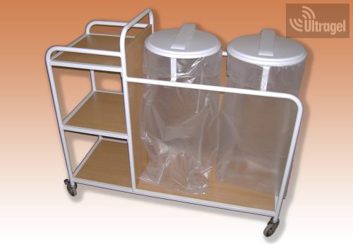 Szennyesgyűjtő és ágyazó kocsi 3 zsákos