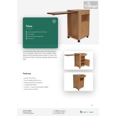   Kombinált fa éjjeliszekrény LEHAJTHATÓ és DÖNTHETŐ asztallal ECOfit PALMA 