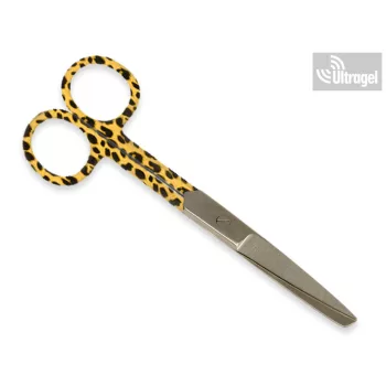 Sebészeti olló leopárd mintás, tompa / hegyes - 14cm