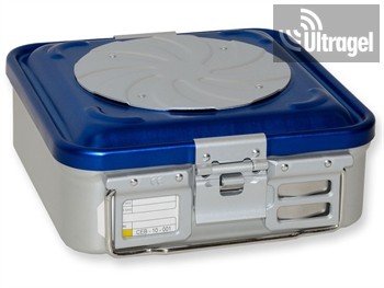 Sterilization box with 2 valves, blue, perforated (285x280x100/135/150/200mm) - Barrier