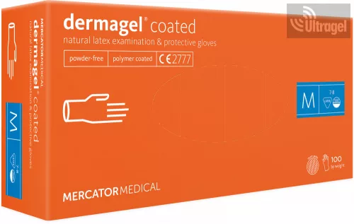 Mercator dermagel® coated - LATEX, kopolimeres, PÚDERMENTES vizsgálókesztyű