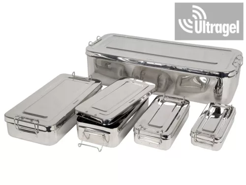 Stainless steel instrument box - with handle - multiple sizes