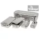 Stainless steel instrument box - with handle - multiple sizes