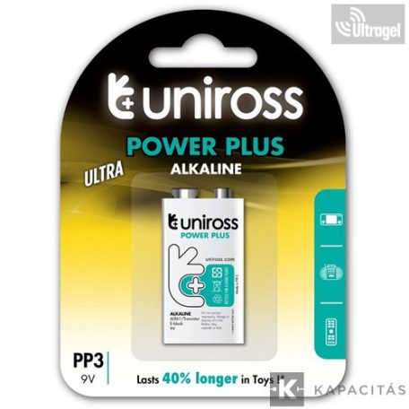 Uniross 6LR61/BP1 9V blokk elem POWER PLUS