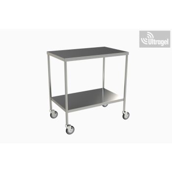   Rozsdamentes műszerkocsi, 2 polcos 80*50 műszerasztal Villard