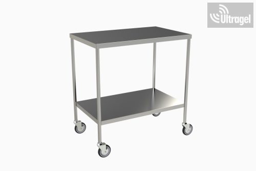 Rozsdamentes műszerkocsi, 2 polcos 80*50 műszerasztal Villard