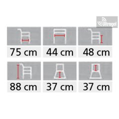 Fürdetőszék / Tusolószék háttámlával ALU - 100kg