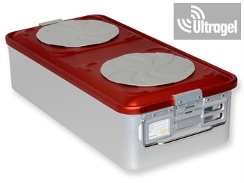 Sterilizáló doboz, 2 szeleppel, piros (580x280x100/150)