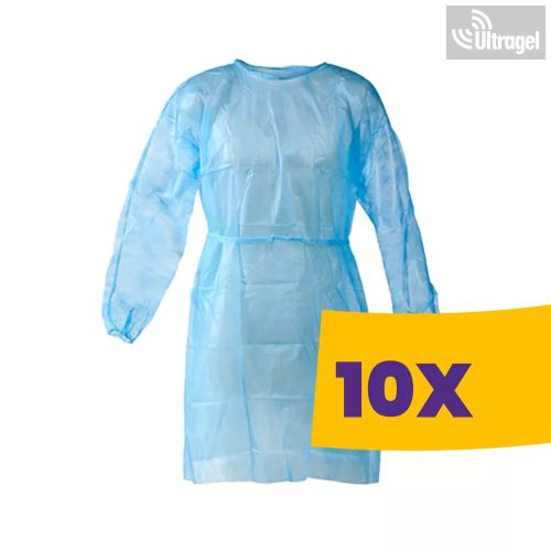 Látogató köpeny gumis mandzsettával - ECO kék Mercator