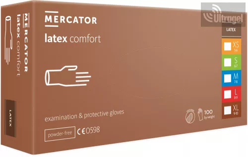 Mercator® LATEX comfort / PÚDERMENTES vizsgálókesztyű