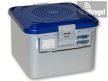 Sterilization box with 2 valves, blue, perforated 285x280x100 /135/150/200mm
