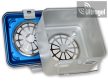 Sterilization box with 2 valves, blue, perforated 285x280x100 /135/150/200mm