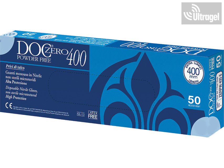 DOC Zero 400 hosszú nitrilkesztyű, M, 50 db – termékkép 2