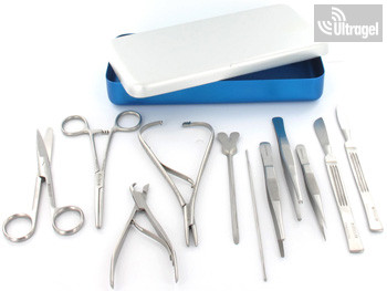 Standard sebészeti kéziműszer készlet műszerdobozban 
