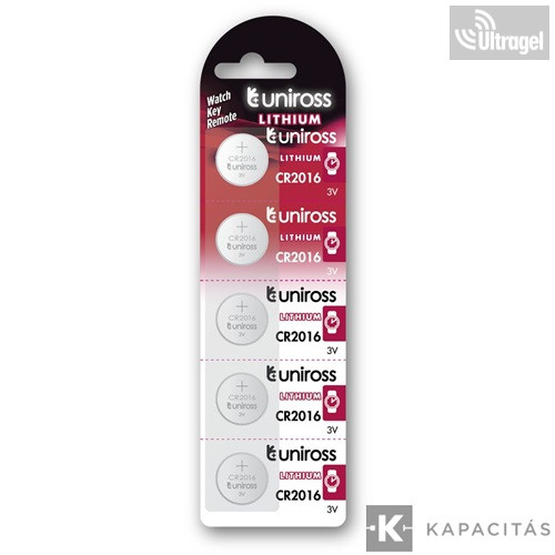 Uniross CR2016 gombelem 3V 