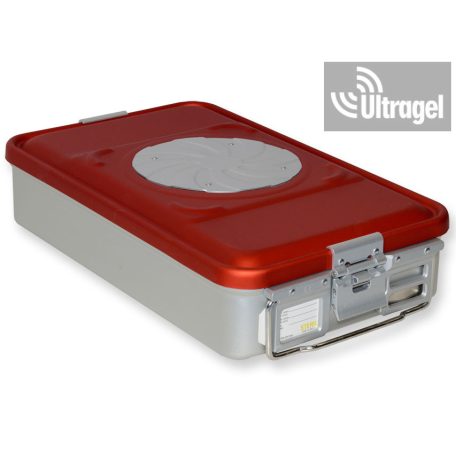 Sterilizáló doboz, 1 szeleppel, piros, (465x280x100/150mm) - Barrier