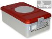 Sterilization box with 1 valve, red, (465x280x100/150mm) - Barrier